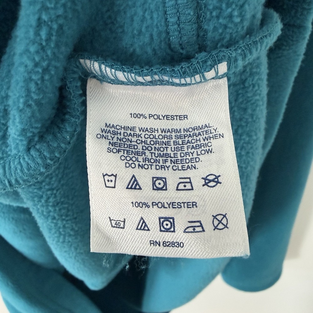 Lands End 1/4 Zip Pullover Fleece Jacket Sweater Womens XL Teal Blue Outdoor - Picture 5 of 7
